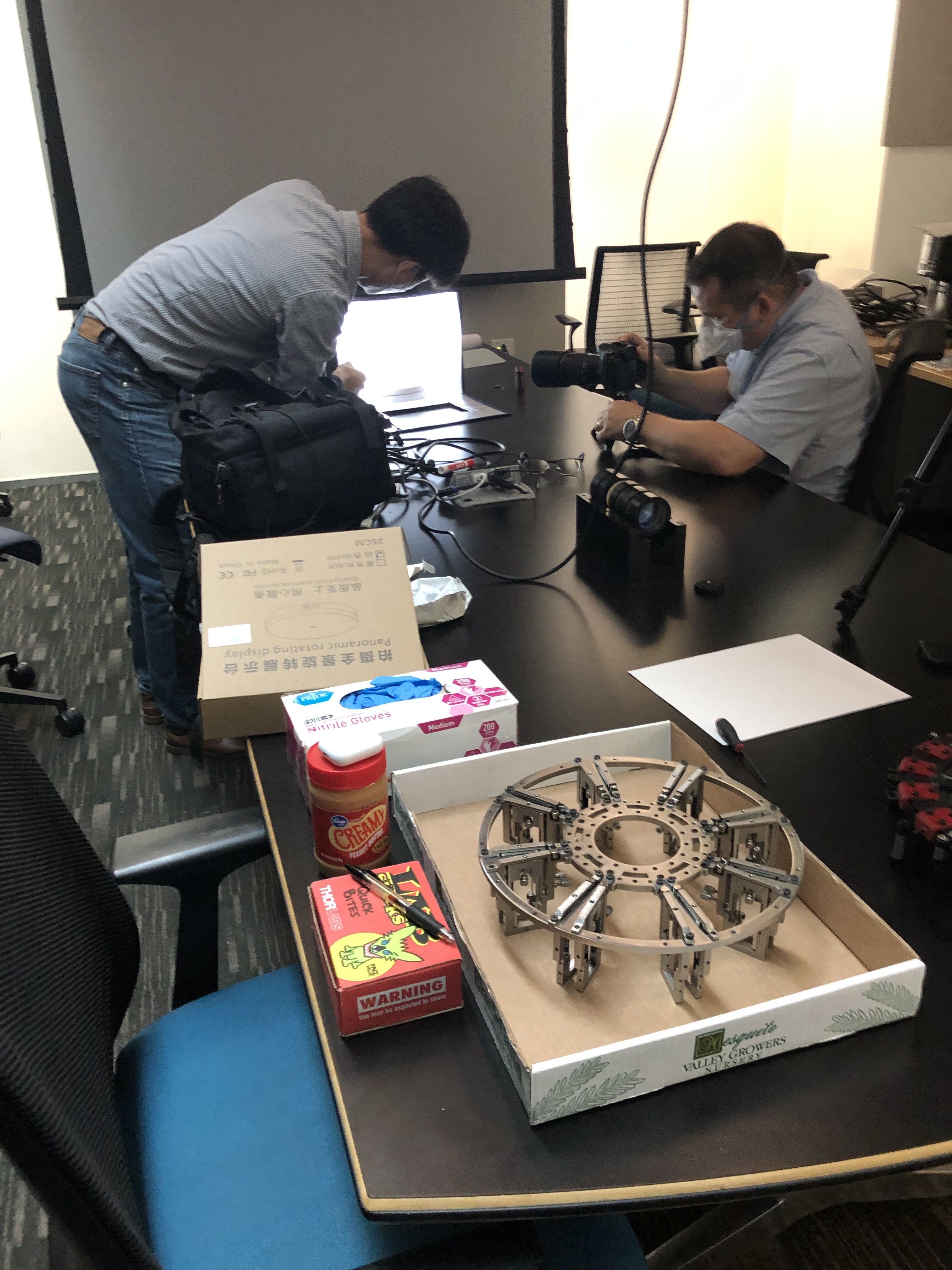 Team setting up documentation photography session