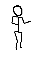 Hand-drawn sketch of a stick figure